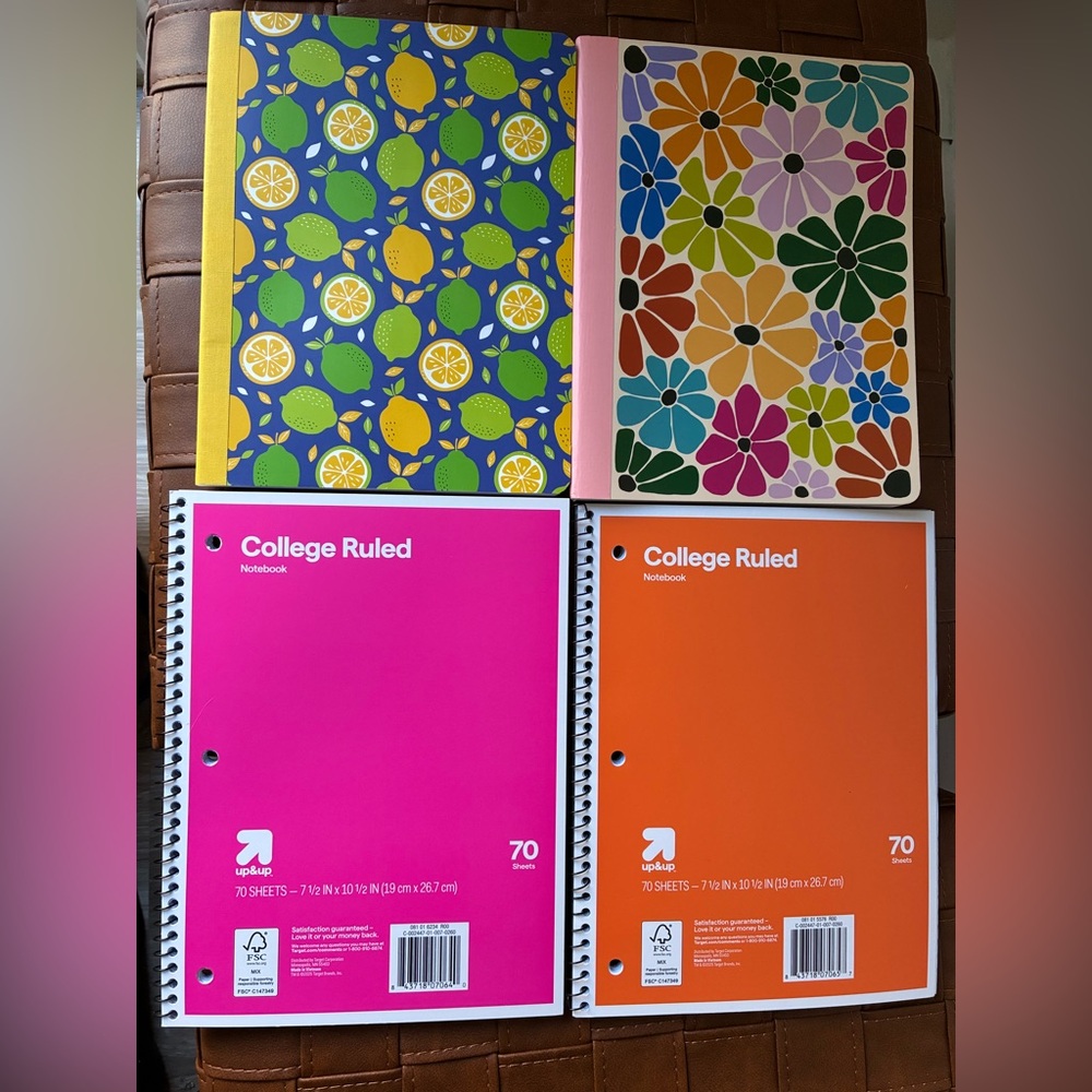Set of 4 Colorful Notebooks